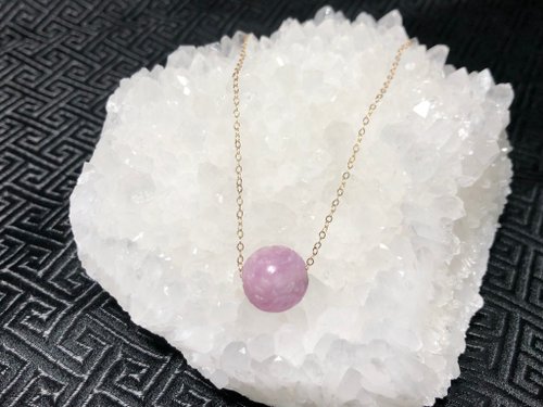 淳玉晶品坊 快速出貨 極簡 天然紫鋰輝項鍊 轉運珠項鍊 美國14KGF項鍊