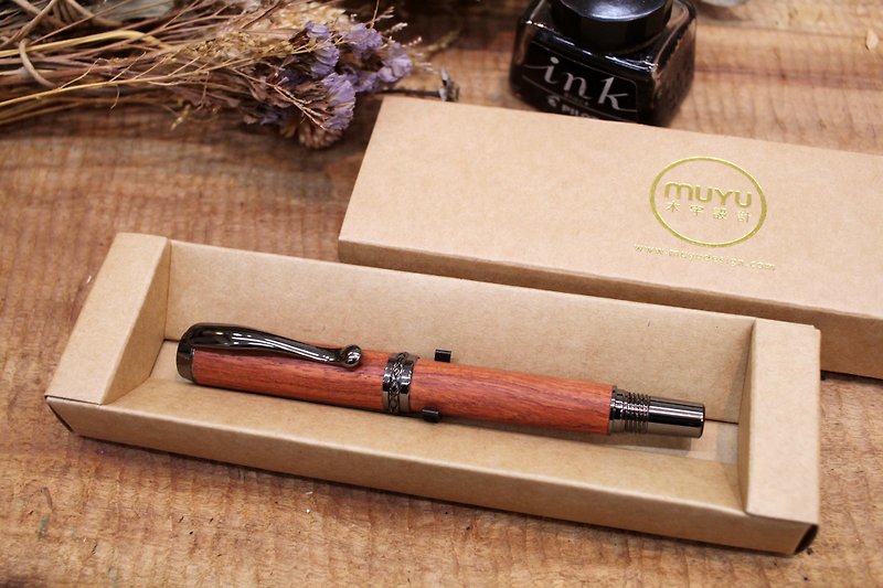 Burmese rosewood wooden fountain pen/roller ball pen - Fountain Pens - Wood Brown