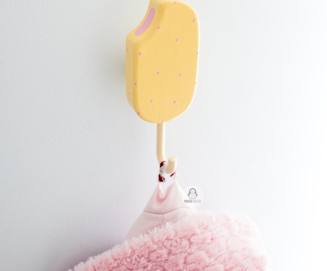 Ice Cream Clothes Wall Hooks for Nursery from Natural Wood - Shop Pinguwood  Kids' Furniture - Pinkoi