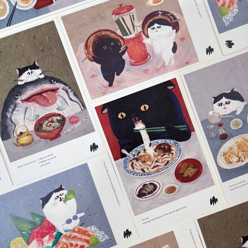 Street Cat Snack Series Postcards - Cards & Postcards - Paper 