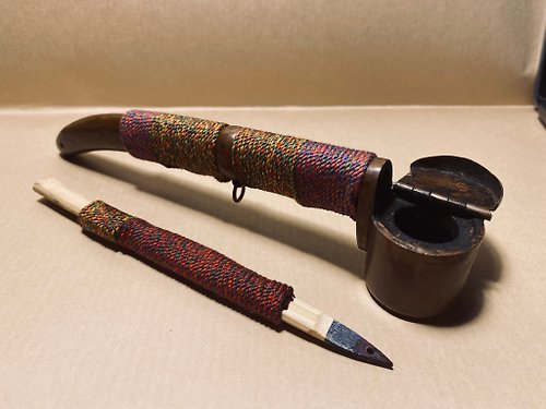 彌訶居 西藏風格編織日本銅墨盒