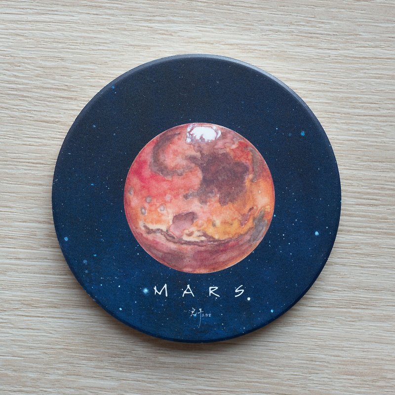 天文学シリーズコースター。火星。セラミックコースター - コースター - 陶器 
