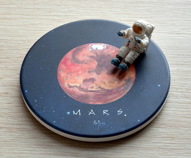 陶器製 コースター(月&惑星①) - 食器