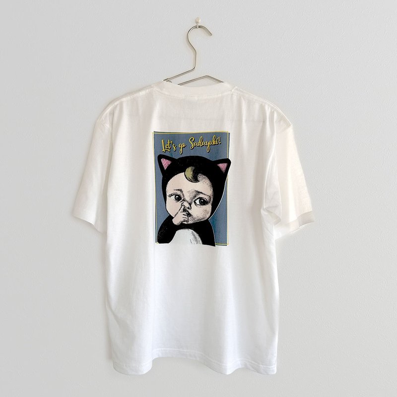 T-shirt / Sadayuki_Pick nose - เสื้อยืดผู้หญิง - ผ้าฝ้าย/ผ้าลินิน ขาว