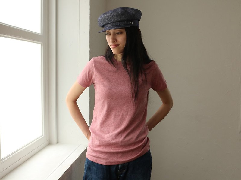 Organic cotton Basic Crew T shirt - เสื้อยืดผู้หญิง - ผ้าฝ้าย/ผ้าลินิน สีแดง