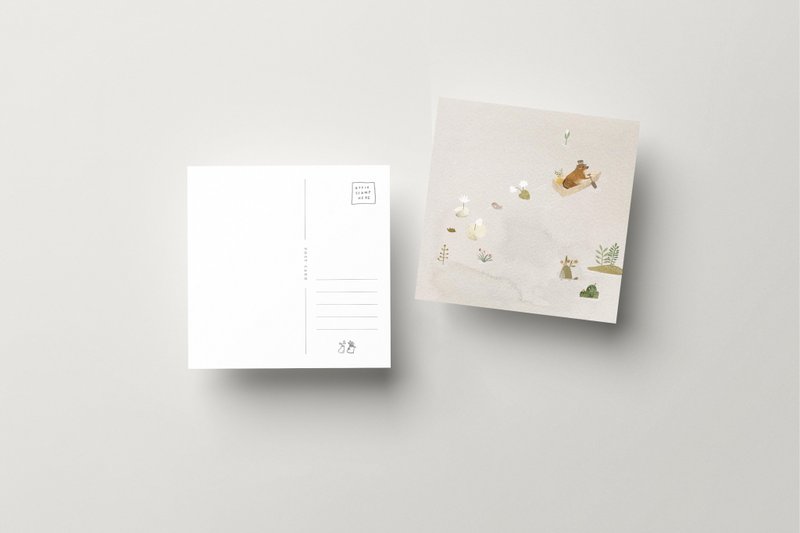 water rat 12cm square postcard - 卡片/明信片 - 紙 