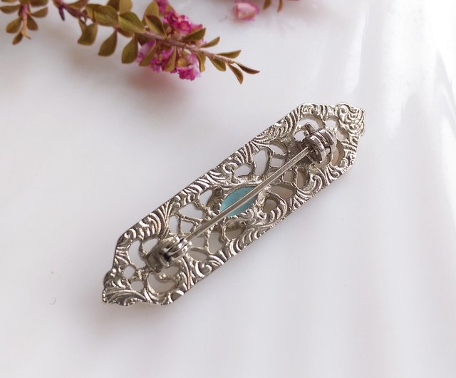 1928 ゴールドトーン ラインストーン アールデコ ヴィンテージ