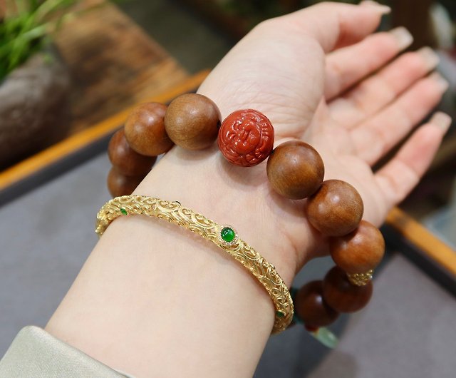Pure Natural Indian Old Sandalwood Bracelet Old Beads Barrel Beads