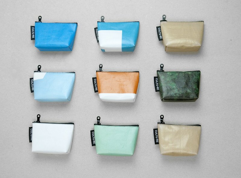 Ultra-lightweight. Rainy day waterproof canvas bag coin purse key ring. Optional colors - กระเป๋าใส่เหรียญ - วัสดุกันนำ้ หลากหลายสี
