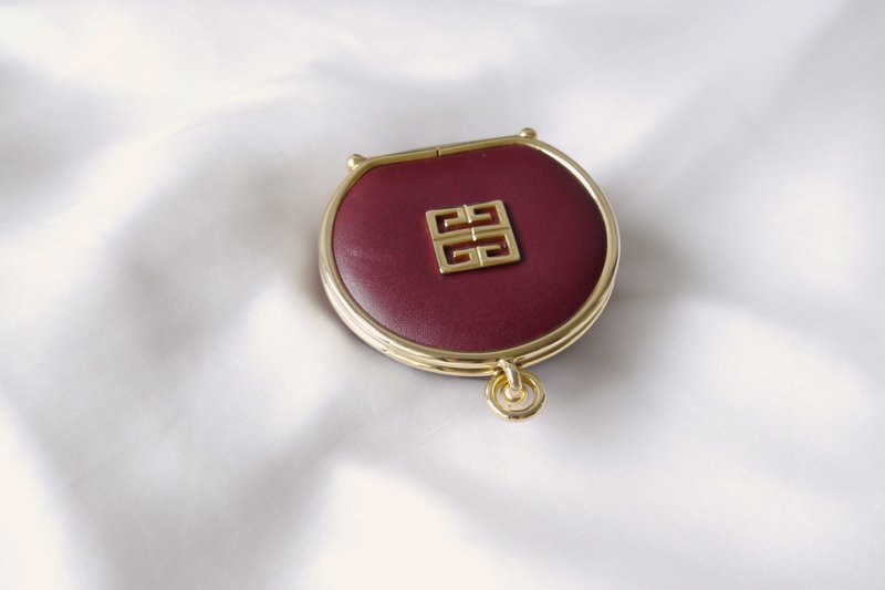 FOAK古著 /保留中/Givenchy酒紅真皮古董零錢包 - 零錢包/小錢包 - 真皮 
