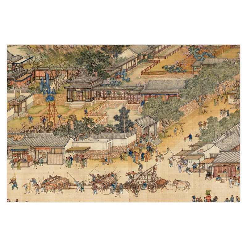 Postcard, Up the River During Qingming, Qing Court painters, Swing - Cards & Postcards - Paper Multicolor