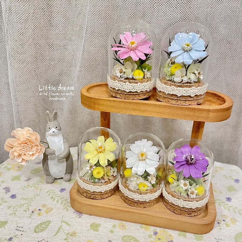 | Little Dreamland Floral Art | Preserved flowers, small zinnias, glassware, wishing bottles, Japanese Dadi Farm - ช่อดอกไม้แห้ง - พืช/ดอกไม้ ขาว
