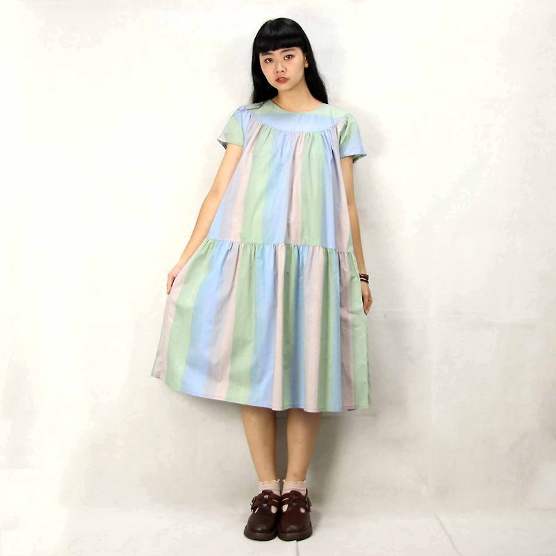 Tsubasa.Y Ancient House 011 Macarons vintage dress, dress skirt dress - ชุดเดรส - ผ้าฝ้าย/ผ้าลินิน 