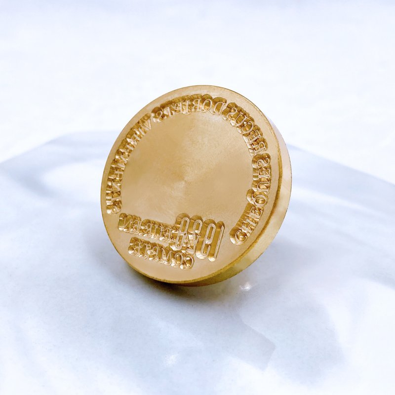 1928邊框 3公分封蠟章 - 印章/印台 - 銅/黃銅 金色