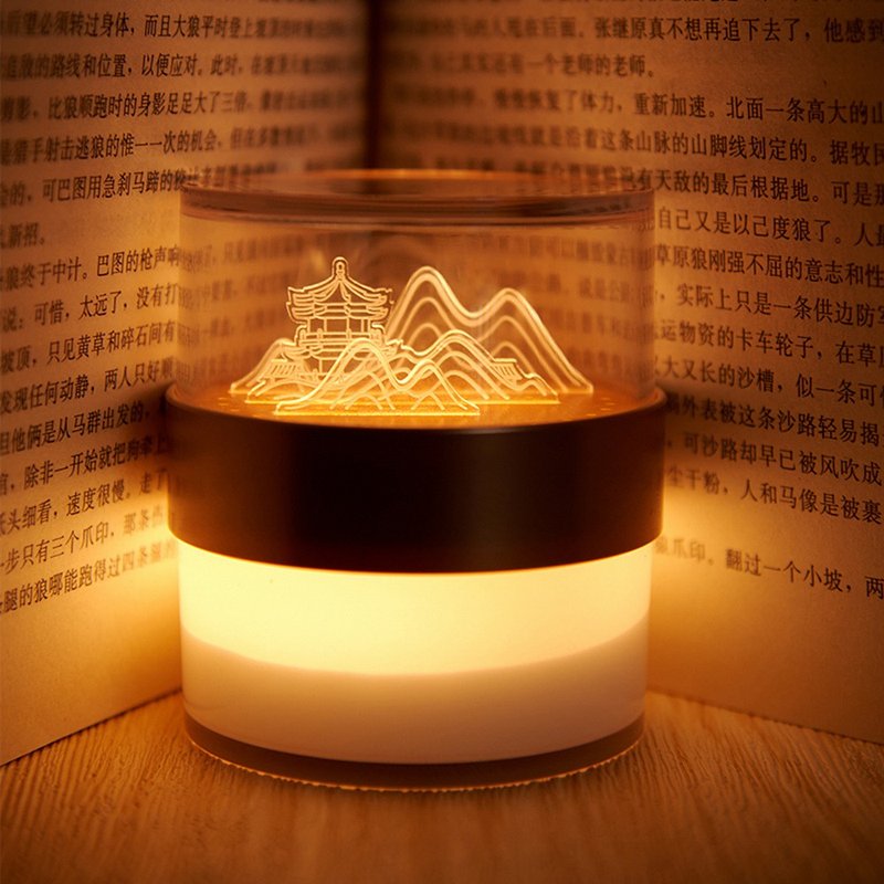 敦煌文創 | 沙漏小夜燈 翻轉關燈 暖光護眼 跨年新年禮物 - 燈具/燈飾 - 塑膠 