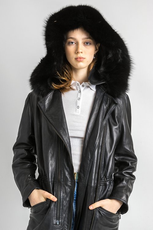 MoodShopGirls 80s Vintage Vtg Rare Gianni Versace Leather Lined Jacket Coat size Smal 5911