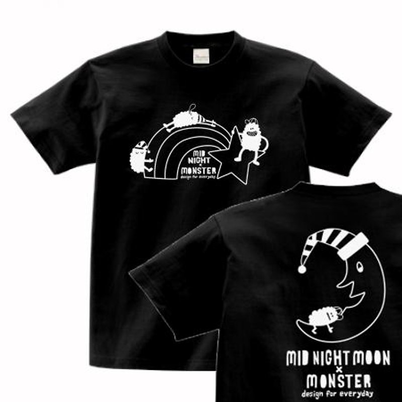 Midnight × monster 150.160. (Woman ML) S ~ XL T-shirt order product] - เสื้อฮู้ด - ผ้าฝ้าย/ผ้าลินิน สีดำ