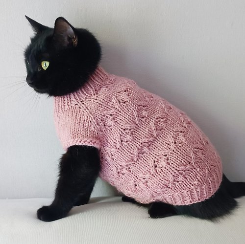 StylishCatDesign Cat sweater Cat jumper Knitted cat clothes Pets clothes for cats Dog sweater