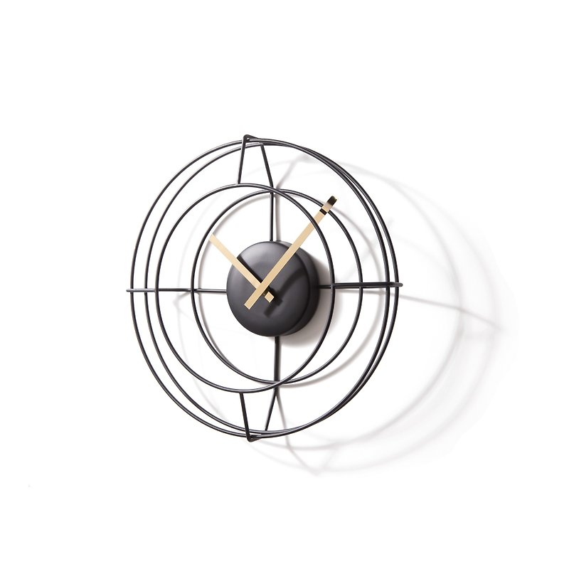 Kanari Skelock Wall Clock Matte Block - นาฬิกา - โลหะ สีดำ