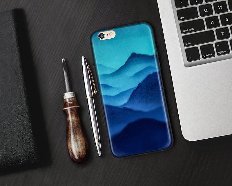 Hand Painted Landscape Painting Leather iPhone 7 Case, Apple iPhone 7 Plus / 6 / 6s / 6s Plus Case Leather Shell Ink Painting Leather Back Cover Personalized Gift - เคส/ซองมือถือ - หนังแท้ 