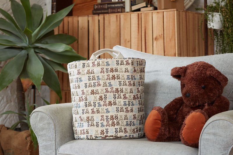 Canada fluf organic cotton portable storage dual-use bag / bag / bag / storage bag - Teddy Bear - กล่องเก็บของ - ผ้าฝ้าย/ผ้าลินิน สีนำ้ตาล