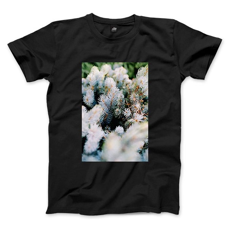 植物-ブラック-ユニセックスTシャツ - Tシャツ メンズ - コットン・麻 ブラック