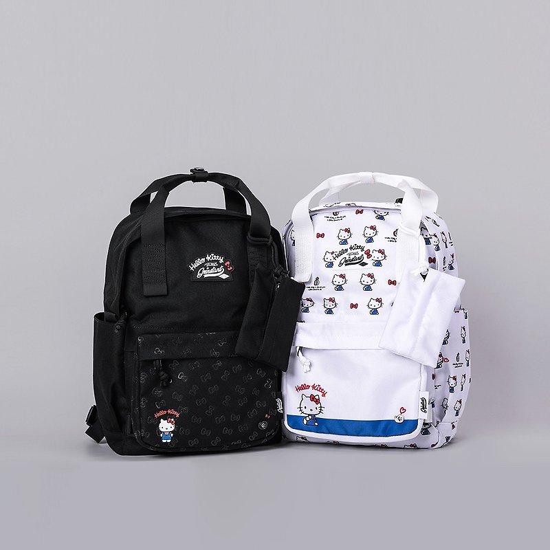 Sanrio黑白色Kitty拆組式13吋後背包及13.3吋手提電腦袋限定套裝 - 背囊/背包 - 聚酯纖維 