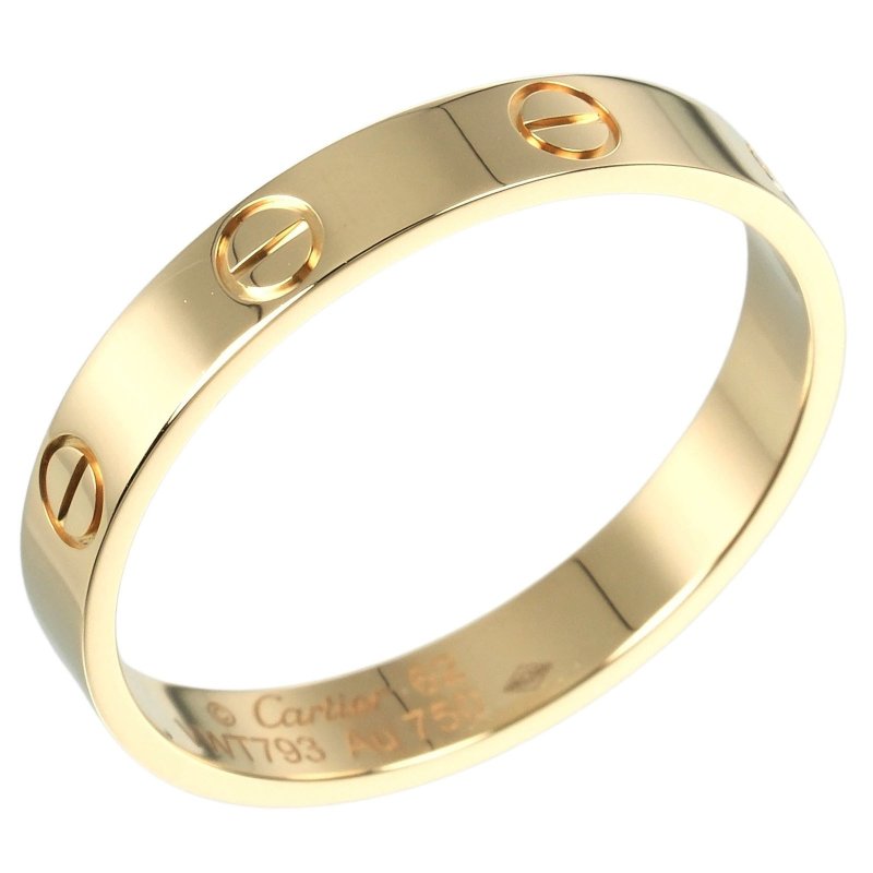 【日本直送】カルティエ CARTIER ミニラブ ウェディング 21号 リング 指輪 K18YG イエローゴールド 約3.85g【中古】Aランク - 戒指 - 貴金屬 金色