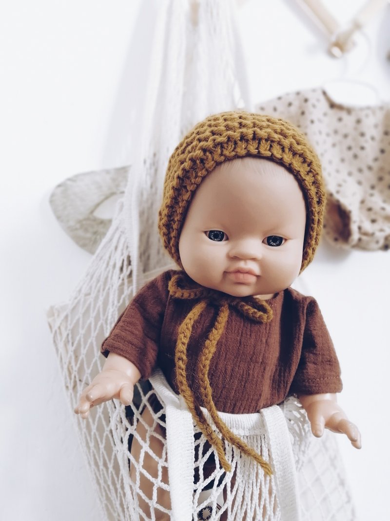 Romper and knitted bonnet for Paola Reina Gordi 34 cm, Minikane 13 inch ...