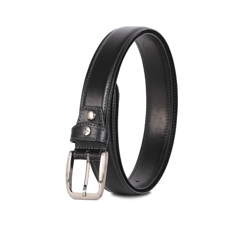 [Free upgrade gift packaging] Tasteful Gentleman Retro Casual Belt-Black/VA007-001-BK - เข็มขัด - หนังแท้ สีดำ