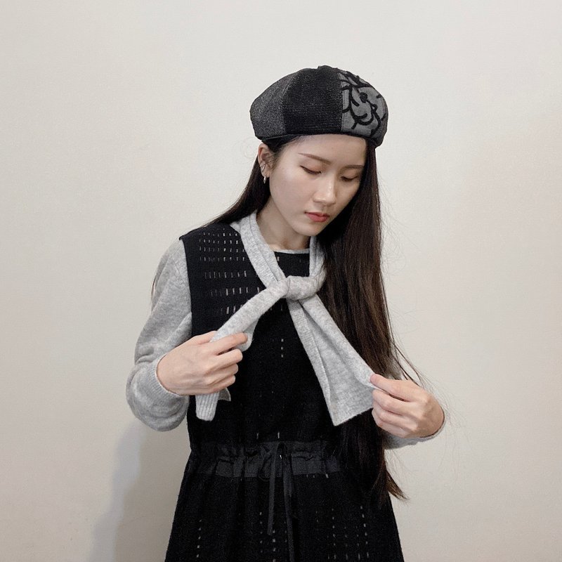 時空旋渦-手作南瓜帽 - 帽子 - 聚酯纖維 黑色
