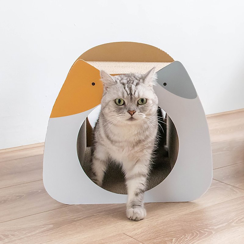 [Ange Home] Cute Cat Tunnel (Sanhua) Free Catnip Balls - Scratchers & Cat Furniture - Paper White