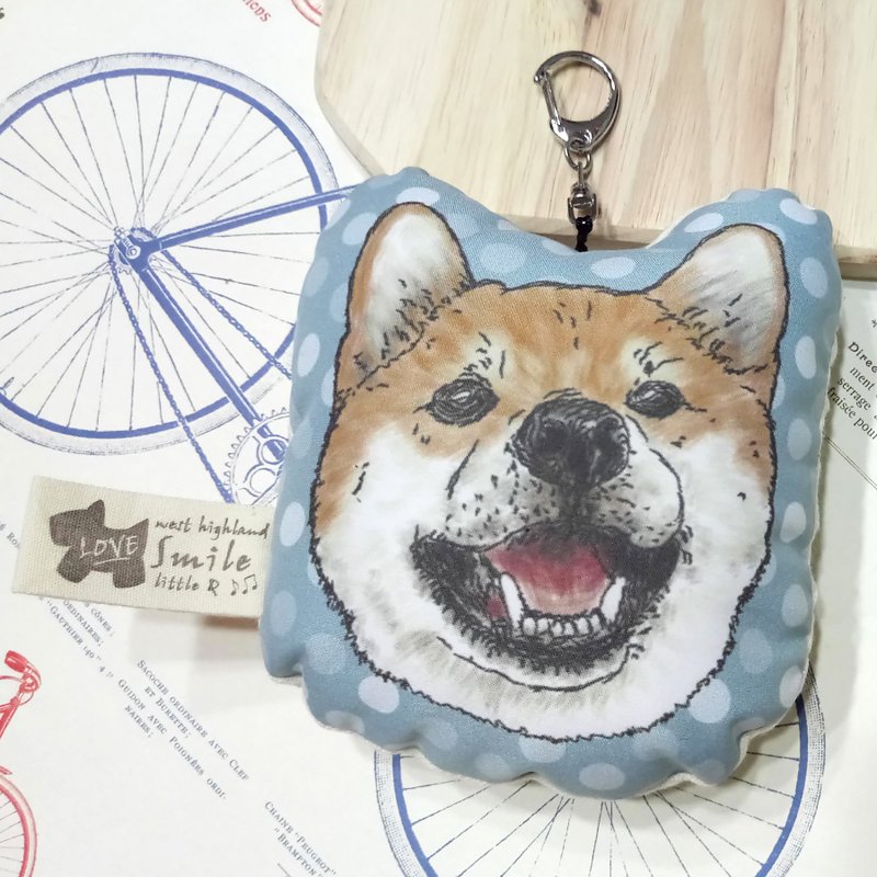 柴犬~布料吊飾~啾啾叫~鑰匙圈狗玩具 - 鑰匙圈/鑰匙包 - 聚酯纖維 