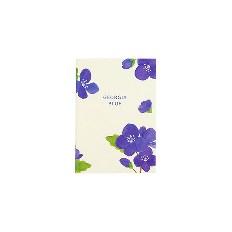 Flower bloom horizontal line notebook S size 04. Georgia blue - Notebooks & Journals - Paper Purple