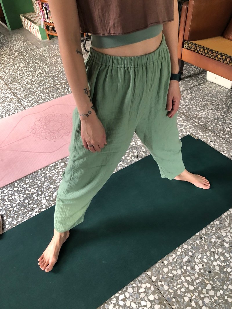 有機棉細管 小管 瑜珈 日常褲 - 女長褲 - 棉．麻 多色