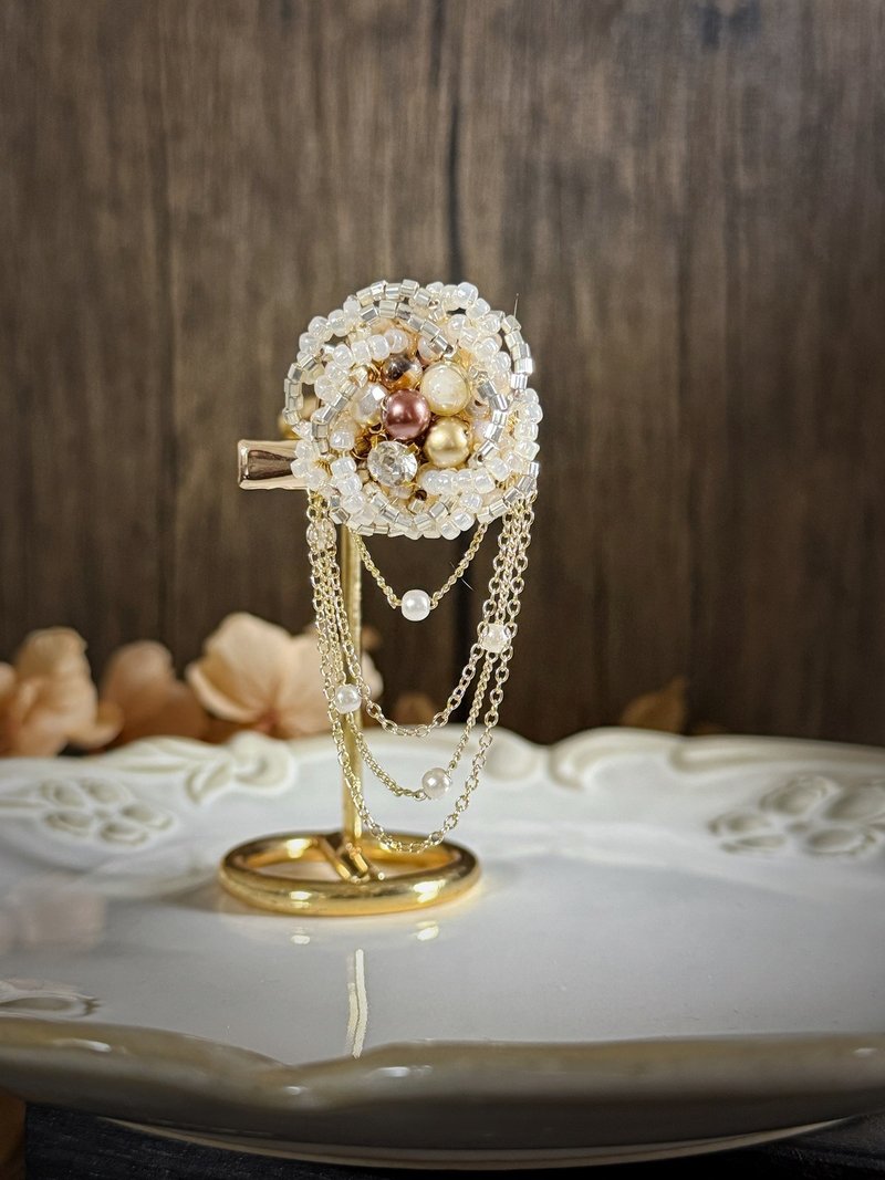 【新品優惠】美麗佳人 牡丹 髮夾胸針兩用飾品 - 髮夾/髮圈 - 玻璃 