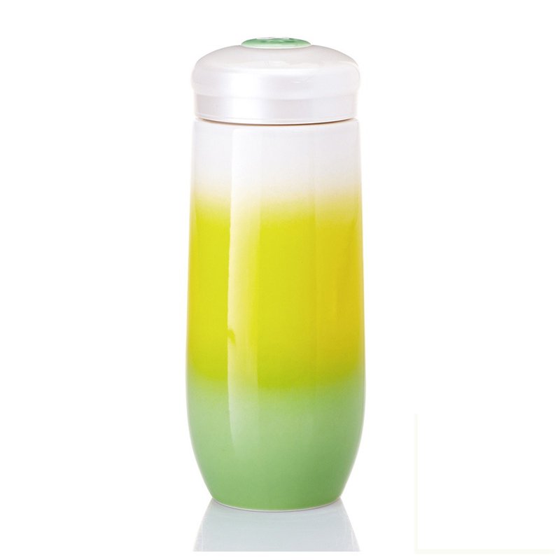 精彩隨身杯 / 大 / 單層 / 綠黃白 - 水瓶/水壺 - 瓷 