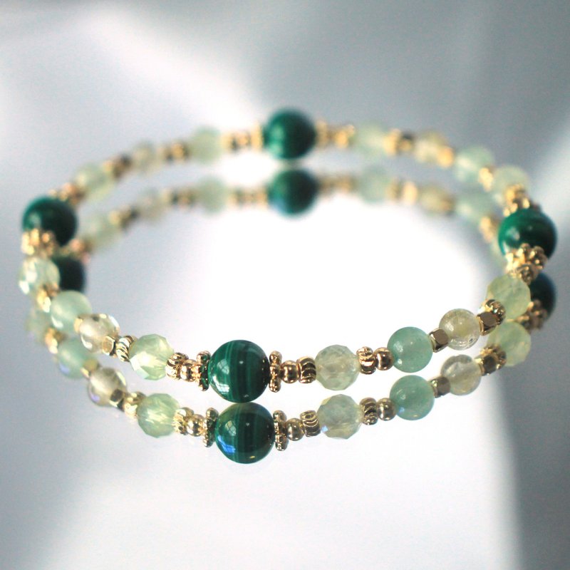 High-quality Stone| Stone| Aventurine | Golden Hair Crystal | Lucky and Lucky | Stabilize Emotions | Crystal Bracelet - สร้อยข้อมือ - คริสตัล สีเขียว