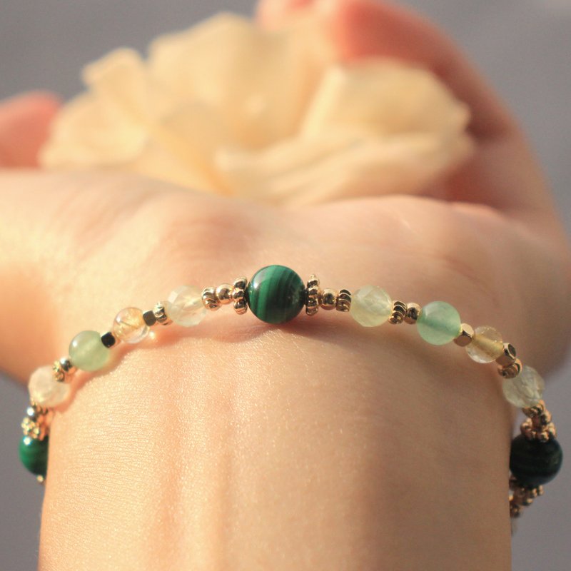 Crystal Bracelet-High Quality Stone- Stone-Blonde Crystal-Lucky and Lucky - สร้อยข้อมือ - คริสตัล สีเขียว