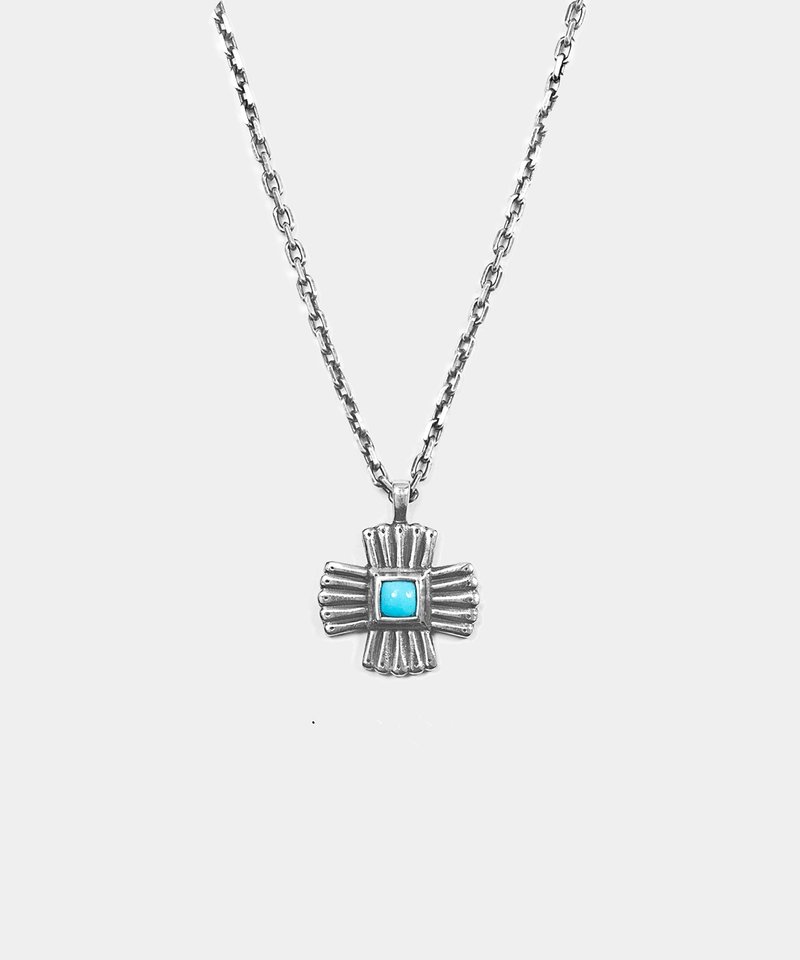 Turquoise Crossline Necklace - 項鍊 - 純銀 
