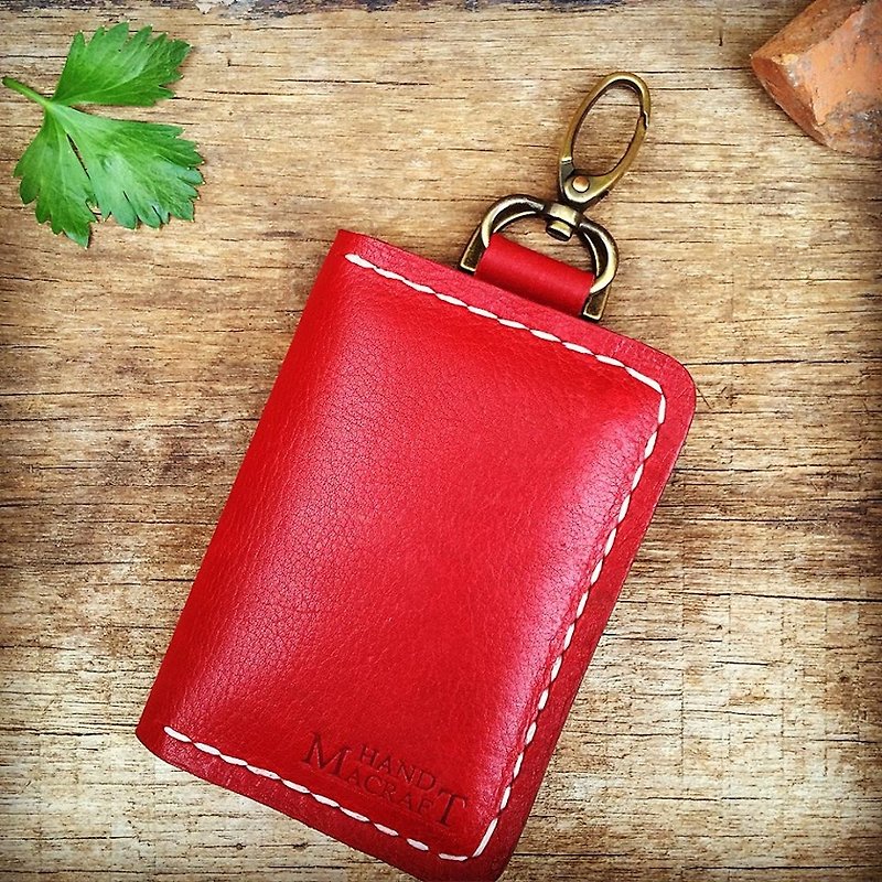 wallet keychain 2nd edition (color Maroon) - 銀包 - 真皮 