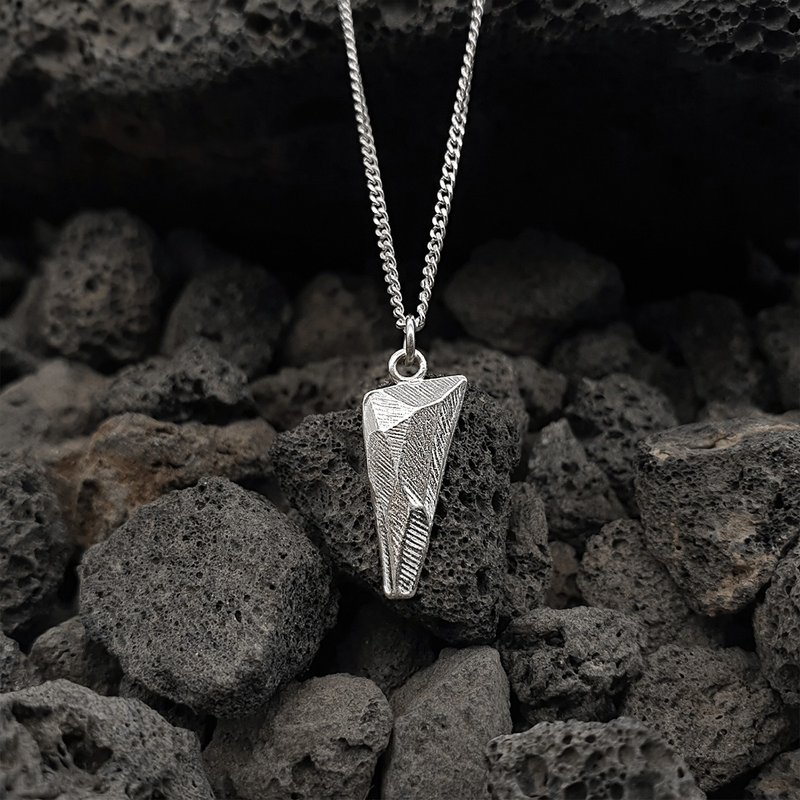 (925 Sterling Silver) Atypical Stone Necklace Ver.2 - 項鍊 - 純銀 銀色
