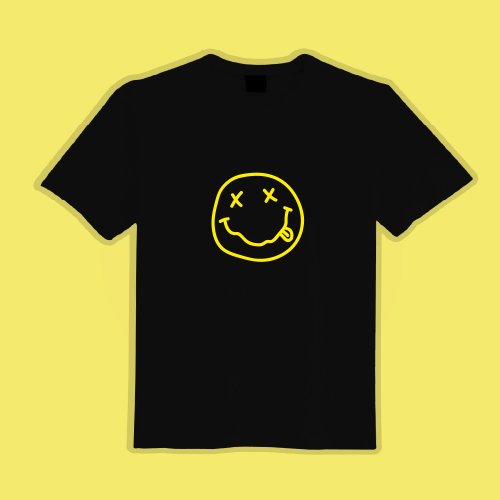 CHIC SHOP 插畫設計館 NIRVANA 超脫樂團 笑臉 衣服 黑T T恤 童裝 純棉 吸濕排汗 涼感衣