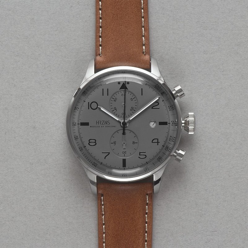 暮灰色 CH-41 計時功能手錶 | BUTTERO皮帶 - 男裝錶/中性錶 - 不鏽鋼 灰色