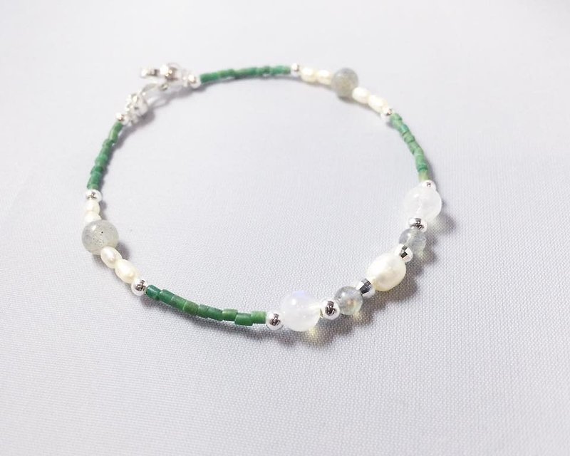 MH series _ custom sterling silver natural stone collection Forest - Bracelets - Gemstone Green