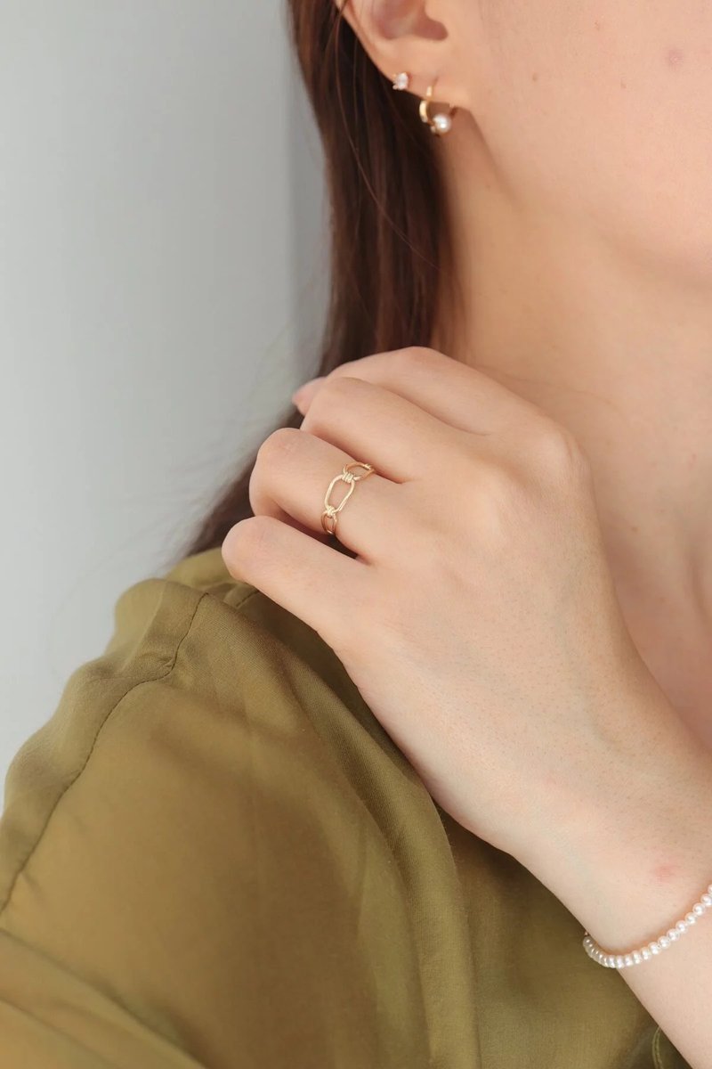 14K Tight Cycle Ring 簍空結戒指 - 戒指 - 貴金屬 金色