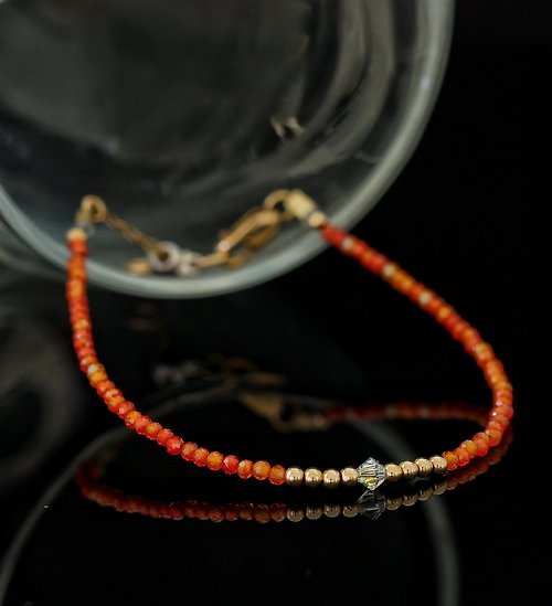 BNA Jewelry 日本記憶合金水晶手鍊系列 橙鋯石 14K包金 GF Swarovski配珠手鍊