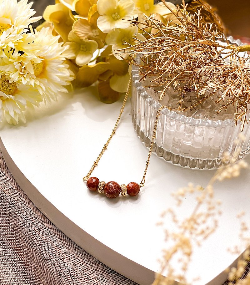 RURI | Euthenia Goldstone Pendant Necklace - Necklaces - Semi-Precious Stones Gold