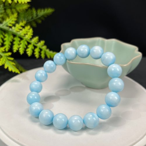 ヘミモルファイト 14mm 天然石 ブレスレット ヘミモルファイト ブレスレット | 方龍 アクセサリーと