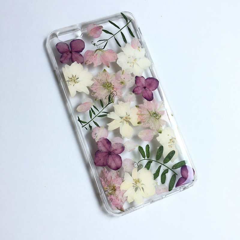 Free Flying Swallows A paragraph :: Embossed real flowers IPHONE Phone Case pressed flower phonecase - Phone Cases - Silicone Purple